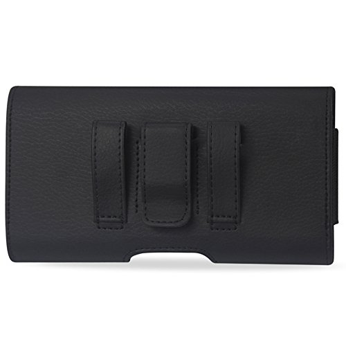 Reiko Horizontal Pouch With Card Holder Carrying Case For Samsung Galaxy S6 - Retail Packaging - Black #TOP2