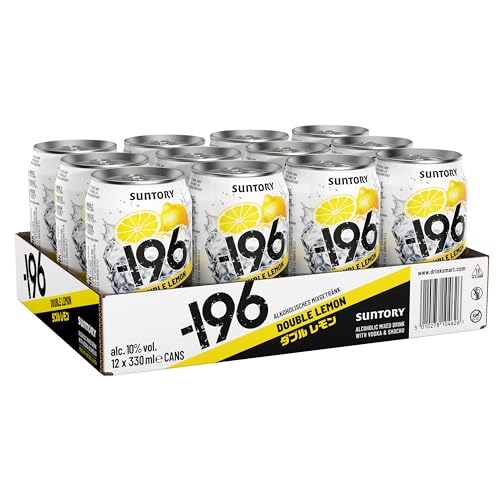 -196 Double Lemon | Alkoholisches Mixgetränk mit Vodka und Shochu | fertig gemixt in der Dose | 10 Prozent Vol | 12 x 0 33l Einweg