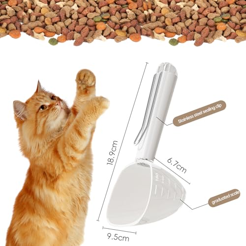 Sonwaha 2 Stück Schaufel für Hundefutter Futterschaufel Haustiere Griff mit Clip Futterschaufel Kann Auch für Reis, Mehl und Andere Getreidearten Verwendet Werden