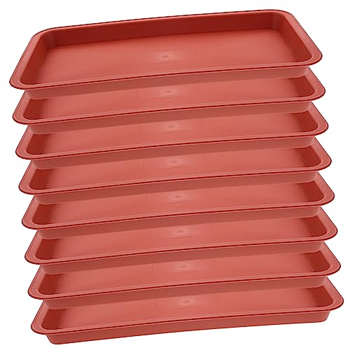 TOYANDONA 8pièces Soucoupes pour Plantes Plastique Bacs à Fleurs Rectangulaires Supports pour Pots Intérieur et Extérieur Empêchant Les Débordements Eau Terre