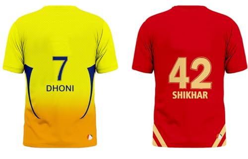 Image of Sports India IPL Cricket Team T Shirt Jersey Combo for (Kid's, Boy's & Mens) L744