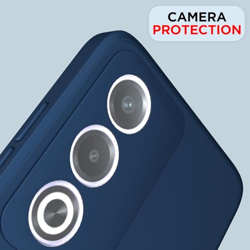 Image of Outlouders Back Cover for Oppo A3 Pro 5G | Camera Protection | Durable Soft Matte Silicone Bumper Case (Blue)
