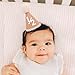 SYESQL Baby Half Birthday Cone Hat - Baby 1/2 Birthday Hat, Six Months Party Hat Outfit, Half Way to One Party Supplies (1/2 Cone Hat Brown)