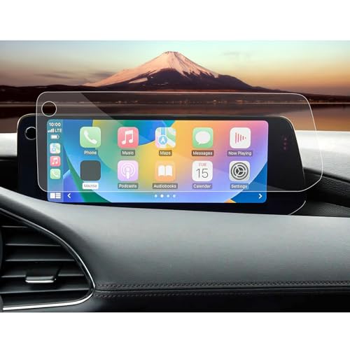 SXCY for 2024 Mazda CX30 Mazda3 Screen Protector 10.25 Inch for 2024 Mazda CX30 2.5 S Carbon Turbo/Turbo Premium/Turbo Premium Plus Accessories 2024 CX30 Mazda3 Touch Screen Protector Navigation Display Screen"with Hole" [2PCS Nano Soft 4H]
