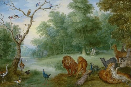 Affiche impression art Jan Brueghel le Jeune tableau Paradis 60x90cm
