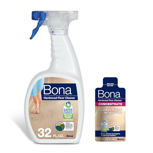 Image of Bona Hardwood Floor Cleaner Spray - 32 fl oz - Unscented - Includes Filled Bottle + Concentrate Refill for Hardwood Floor Cleaning