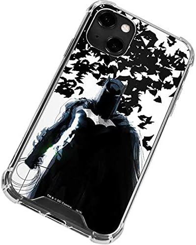 Skinit Clear Phone Case Compatible with iPhone 13 - Officially Licensed DC Comics Batman Holding Batarang Art Design
