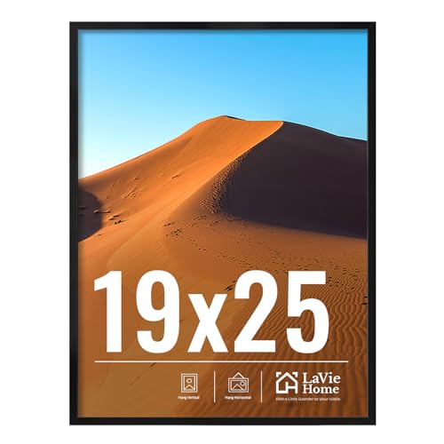 Image of LaVie Home 19x25 Picture Frame for Wall Display, 19x25 Black Picture Frame with HD Plexiglas, 19 x 25 Poster Frame 1 Pack, Display Frame for Vertical or Horizontal, Classic Collection