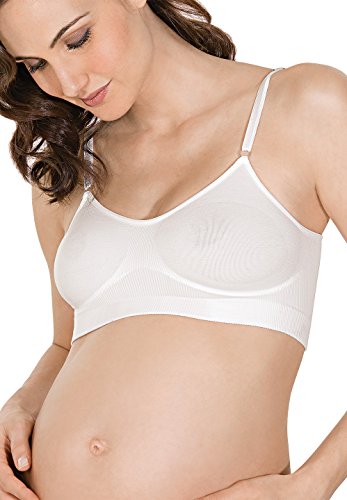 RelaxMaternity 5320 (Blanco, XXL) Sujetador de algodón Premama Ajustable con Soporte al Pecho Durante el Embarazo