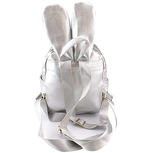 Bolsa Mochila Pequena Feminina Juvenil Infantil Adorável (Prata)