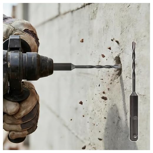 Electric Hammer Drill Bit Fast Wall Penetration Extended Cross Electric Hammer Drills Plumbing Work Repairing Accessories (1Pcs Round)