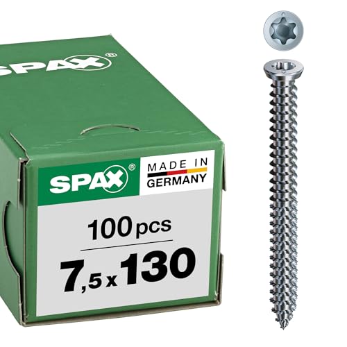 Vis de fixation SPAX-RA 7,5 x 130 mm tête fraisée WIROX T30 100p