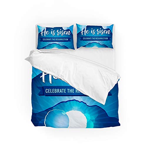 Housse de couette pour chambre d'hôtel et maison parure de lit CHEHONG Queen Size bleu
