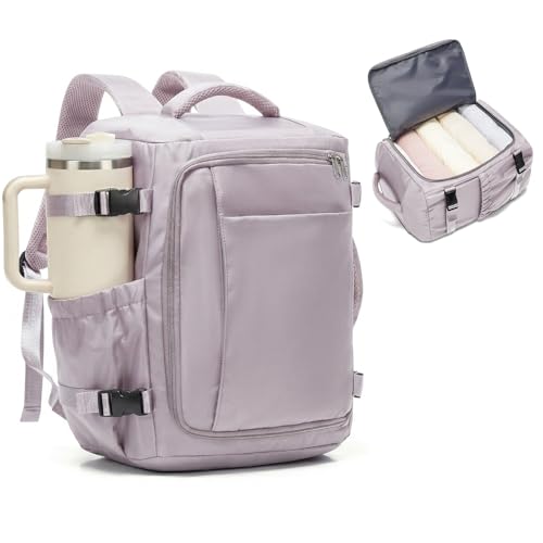 suwasp Mochila de viagem para mulheres e homens, 40 x 30 x 20 cm, aprovada por companhias aéreas, bolsa de viagem, mochila de mão, Roxo claro, Standard, Mochila de viagem