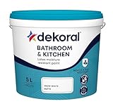 TRANS - PAL Bathroom & Kitchen White Paint 5L – Moisture & Mould Resistant | Ultra Durable Matte Finish | Anti-Fungal & Scrubbable