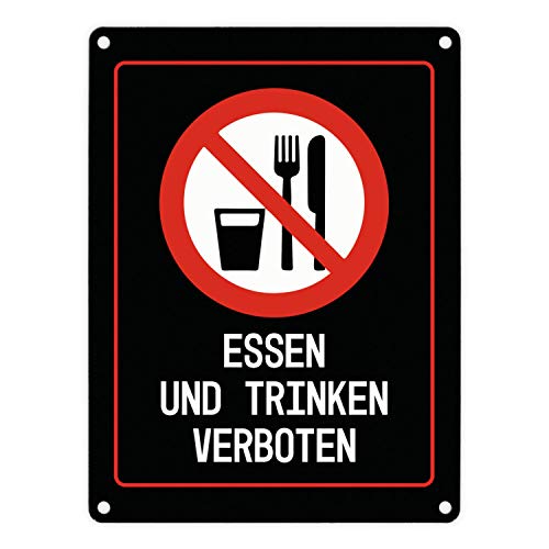 Preisvergleich Produktbild trendaffe - Essen und Trinken verboten Warn- und Hinweisschild in Schwarz mit Piktogramm