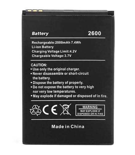 SHAWOROCE Batterie 2000 mAh 3,7 V compatible avec téléphone portable Wiko Lenny 2 3 Sunny 2Plus 3 Rainbow Jerry Jimmy Mobile Smartphone 2600 3702 5030...