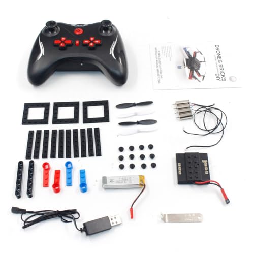 MEEVINWH Drone de bloques de construcción para niños, balanceo de 360 ​​grados, múltiples modos de velocidad, compatible con juguete educativo STEM para juegos en interiores y