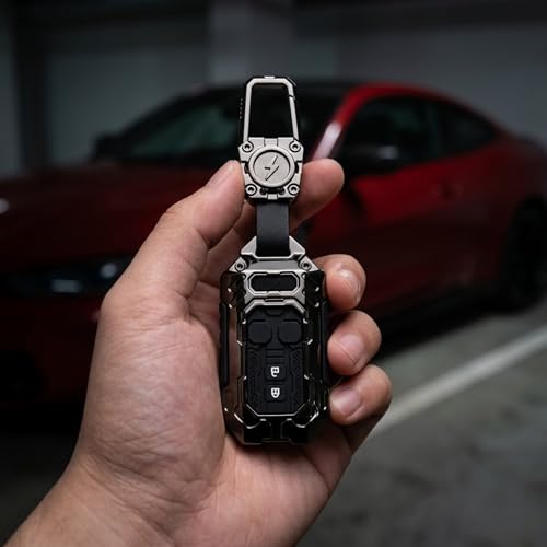 Image of Arika Car Key Cover Compatible with Suzuki Grand Vitara, Fronx, Jimmy, Ertiga, XL 6, Baleno, Brezza | 2 Button Smart Key Case | Waterproof Silicone and Metal KeyShell with Keychain
