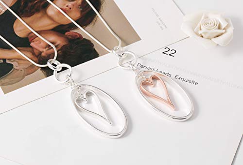 Necklaces for Women Heart Pendant Long Sweater Layered Y Statement Lariat Silver Rose Gold Chain Necklace with Gifts Box 6