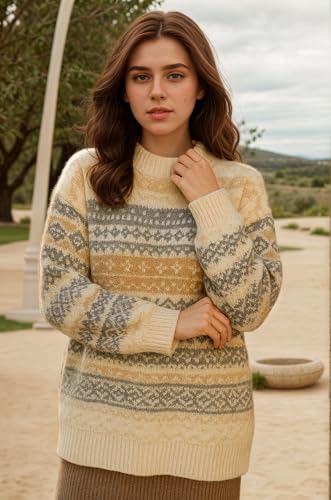 Image of Striped Sweater Women Knit Baggy Grandpa Vintage Pullover Grunge Old Money Casual Long Sleeve Aesthetic Streetwear