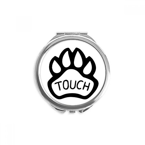 Miroir ronde de maquillage de poche portable imprimé patte de chien