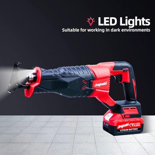 DOGTOOTH 21V MAX Cordless Saber Reciprocating Saw Set or Wood & Metal Cutting, Compatible with Makita 18V Battery, 4*Tool-Free Blades, 2*Li-ion Batteries, Charger thumbnail 4