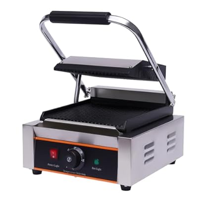 Profi Edelstahl Kontaktgrill Gastro Steakgrill Paninimaker Multigrill 1800 Watt,für den dauerhaften Gebrauch konzipiert,für zu Hause oder für den gewerblichen Gebrauch