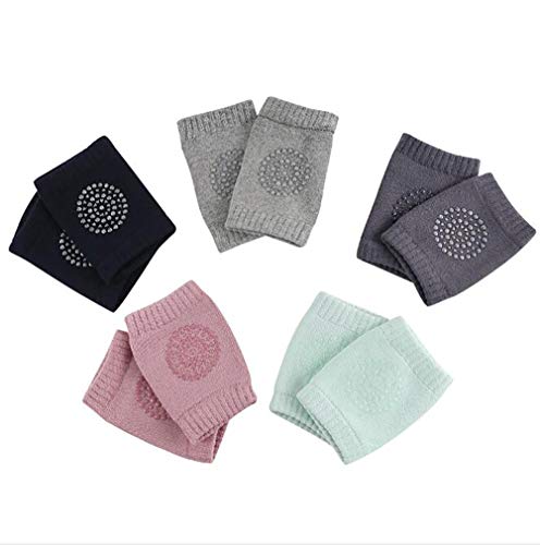 ECHERY 5 pcs Ramper Bébé Genouillères Anti-dérapant Genou Protecteur Unisexe Bébé tout-petits Coudes, genouillères Pour les 0 à 3 ans Cover