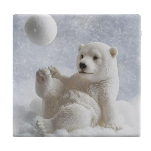 Cojín viscoelástico para silla que alivia el dolor de coxis con diseño de oso polar 2