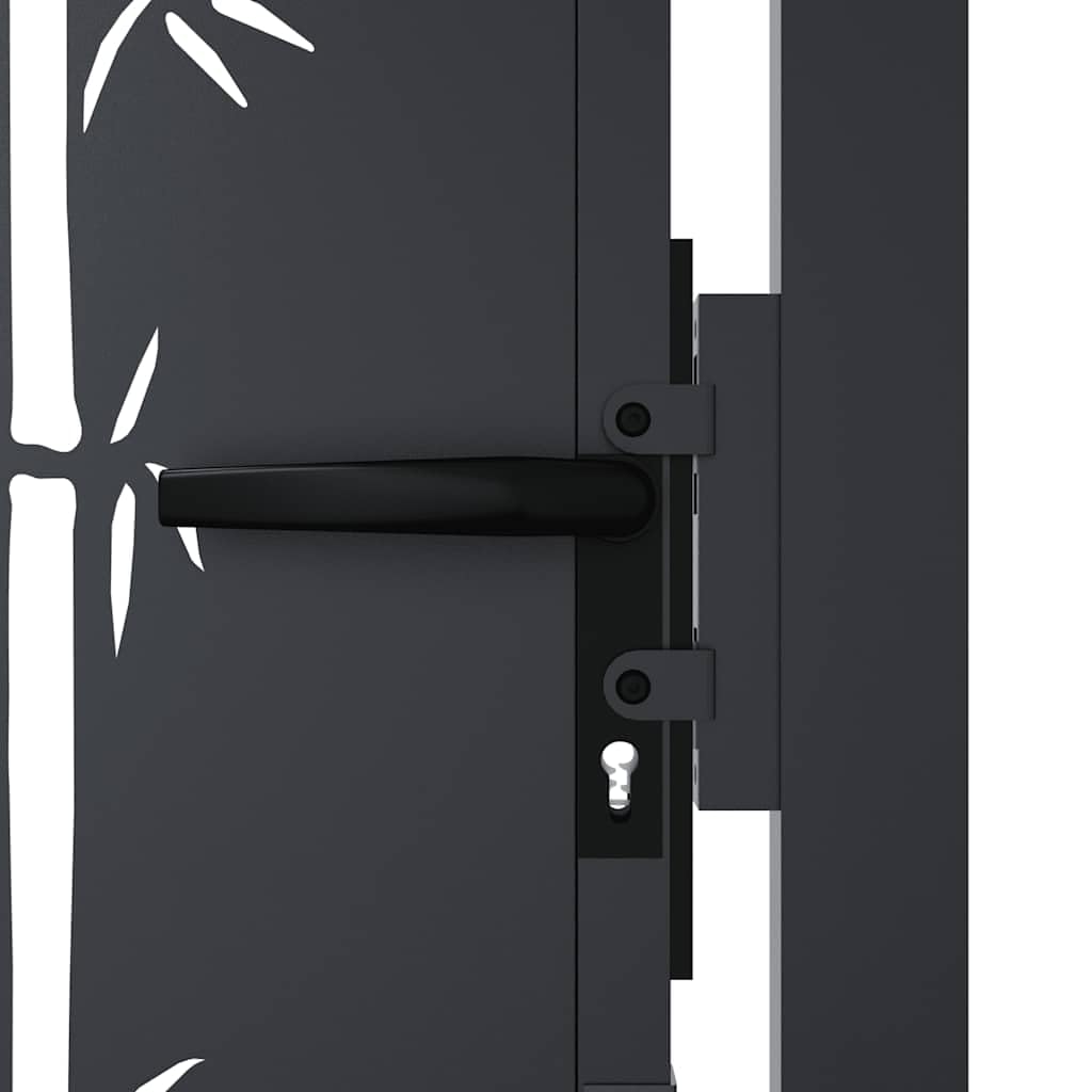 vidaXL Cancello Giardino Antracite 105x155 cm in Acciaio Design bambù, cancello, cancello in Acciaio, cancello da Esterno, cancello di Sicurezza