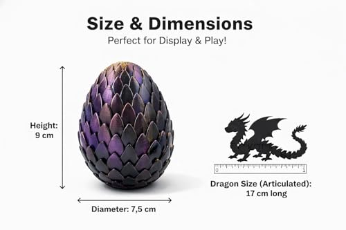 Image of PST 3D Printed Mystery Crystal Dragon Egg | Surprise Articulated Baby Dragon Inside | Fidget Toy & Fantasy Collectible | Unique Gift for Dragon Fans | Ages 8+ | Made in India