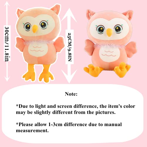 Image of Tickles Ellie Owl Super Soft Stuffed Plush Animal Toy for Kids Boys Girls Birthday Gift (Color: Pink; Size: 30 cm)