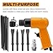 TRUCFUSION 2 in 1 Air Hammer Kit, Air Needle Scaler with 4PCS Pneumatic Chisel Kit, 4500 BPM Pneumatic Tools with 38PCS Replacement Flat-head Descaling Needles