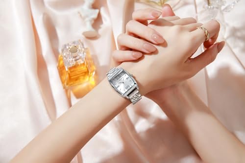 Image of Giordano Analog Watch for Women - Elegant Square Cut-Glass Dial, Crystal Roman Numerals, Stainless Steel Strap - Stylish Luxury Timepiece & Gift - GZ-60117