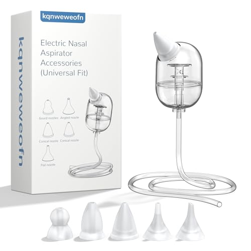 kqnweweofn Baby Nasal Aspirator Replacement Parts Silicone Tips & Tubes Compatible with GROWNSY HEYVALUE Nozebot & Momcozy Dishwasher Safe Includes Multiple Silicone Tips & Storage Case
