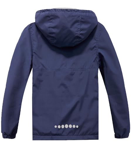 Boys Rain Jackets Waterproof Hooded fleece Raincoats Lightweight Windbreakers for Kids2