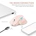LeadsaiL Wireless Mouse, 2.4G Bluetooth5.2, Multi-Device, Up to 3200DPI, Pink, Ergonomic Optical Mouse for PC, Notebook