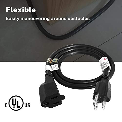 Firmerst 1875W Heavy Duty Extension Cord 3 Feet 14 Awg 15A Black Ul Listed #TOP1