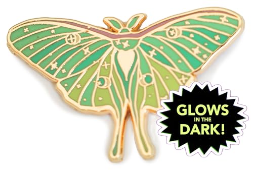 Glow-in-the-Dark Luna Moth Enamel Pin – Unique Gothic Accessory for Goth Aesthetic Jewelry Lovers, Luna Moth Gift3