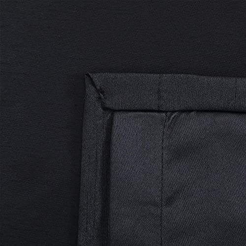 Image of GYROHOME Faux Silk Blackout Curtains with Black Liner, Solid Window Treatment Drapes for Bedroom Living Room, Eyelet Thermal Insulated (2Panels, 46x72inch,Black)