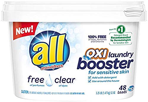 OXI Laundry Booster for Sensitive Skin, Free Clear, 52 Ounces, 48 Loads (2 Pack)