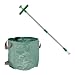 Produktbild Relaxdays Unkrautstecher mit Gartenabfallsack, selbststehend, wasserdicht, Unkrautausstecher Langer Stiel, 99 cm, grün