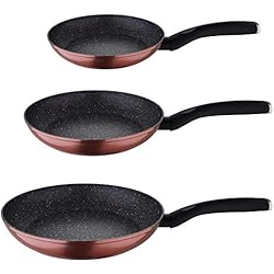 Sartenes San Ignacio Acabado Piedra San Ignacio Q3063 Set 3Pcs Sartenes Venus, Aluminio Forjado, Multicolor