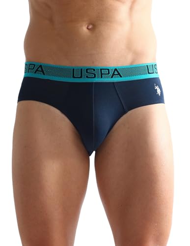 Image of U.S. Polo ASSN. Mens OEB04 Solid Cotton Spandex Underwear Briefs - Pack of 1