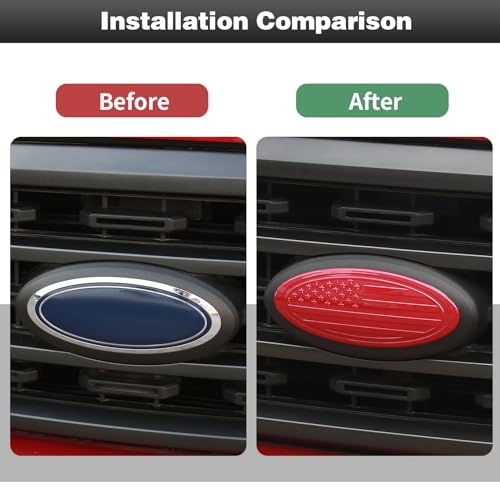Image of CheroCar for F150 Emblem Cover Trim,Logo Back Badge Decoration Cover Trim Compatible with Ford F150 F-150,Red