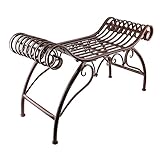 Lemodo antike Sitzbank aus Eisen, Gartenbank, Eisenbank, Gartenmöbel, Parkbank