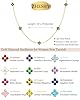 Birthstone Gold Necklace for Women Dainty Non Tarnish 14K Gold Plated Diamond Choker Necklaces Clover Emerald Green Cubic Zirconia Necklace Birthday Valentine's Day Gifts Womens Prom Gold Jewelry #2