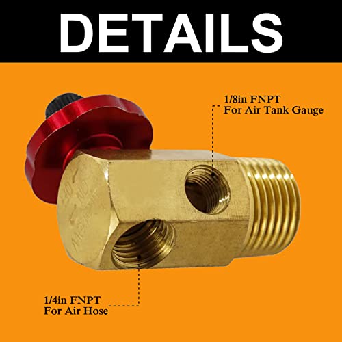 4 Pack Air Tank Manifold with Fill Port, Aluminum Knob,Safety Valve and