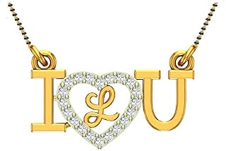 Ilu Letter L Mangalsutra Gold Plated Valentine Latest American Diamond For Women friend Couples Lovers Design Alphabet Cubic Zirconia Brass Chain Brass Mangalsutra Pendant_7526